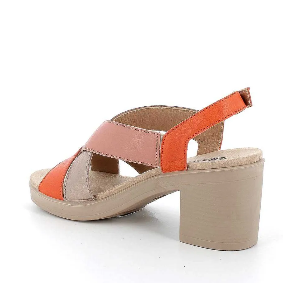 Woman Igi&Co Heeled Shoes-Mango-Pink Women'S Leather Heeled Sandals