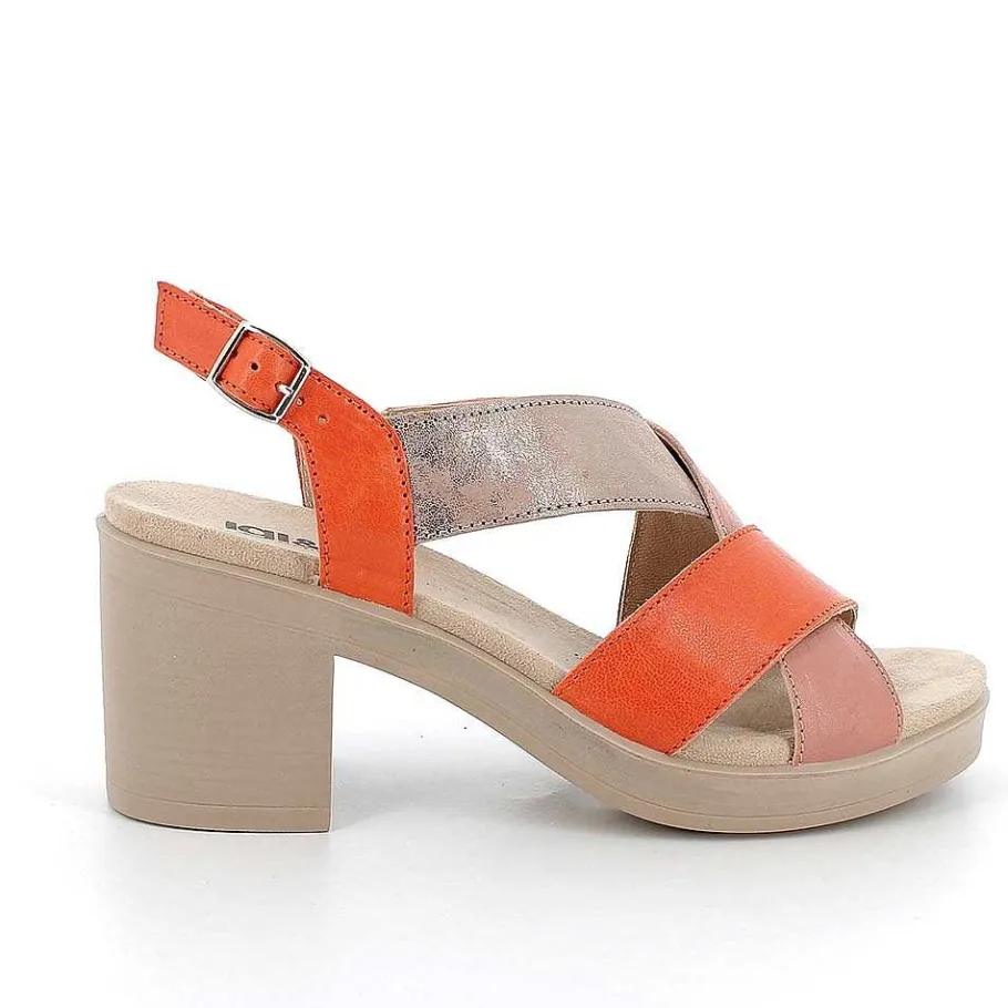 Woman Igi&Co Heeled Shoes-Mango-Pink Women'S Leather Heeled Sandals