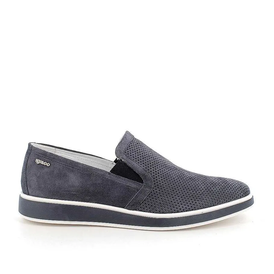 Man Igi&Co Moccasins And Flat Shoes-Men'S Leather Slip On Jeans