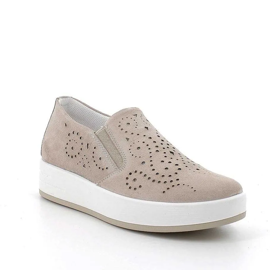 Woman Igi&Co Moccasins And Slip Ons-Mink Women'S Leather Slip On