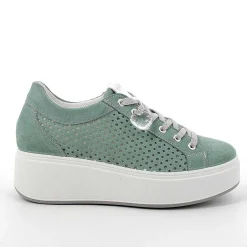 Woman Igi&Co Wedges-Mint Green Women'S Leather Wedge Sneakers