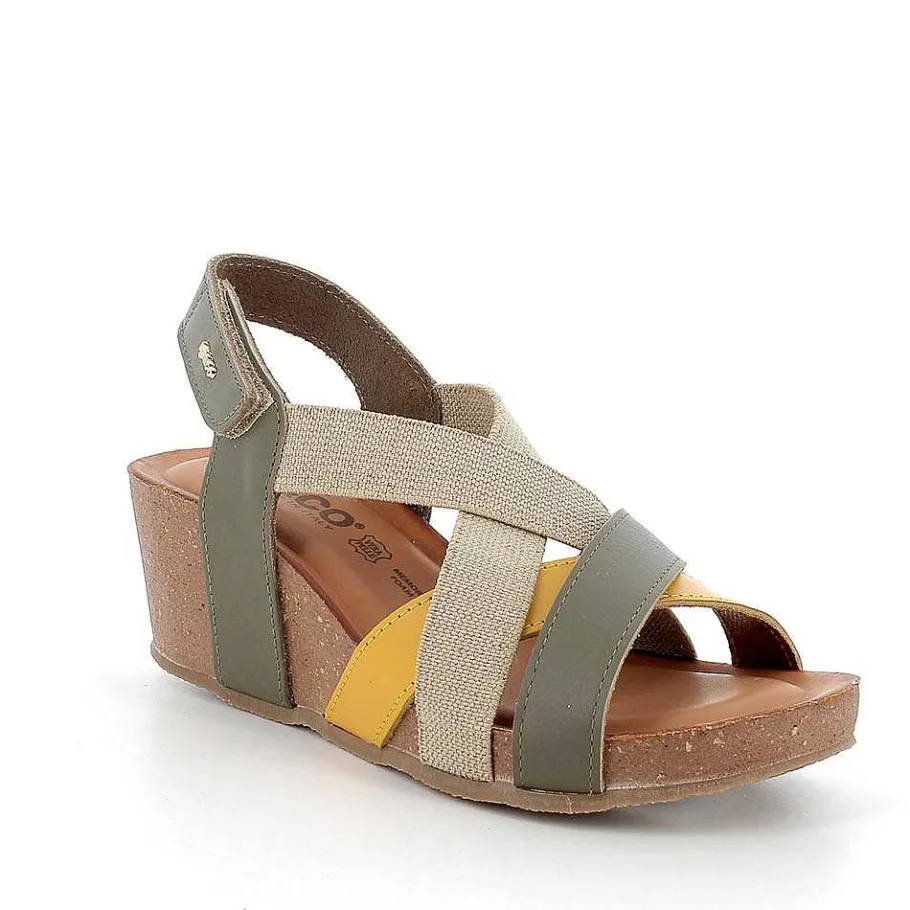 Woman Igi&Co Wedges-Mud Women'S Leather Wedge Sandals