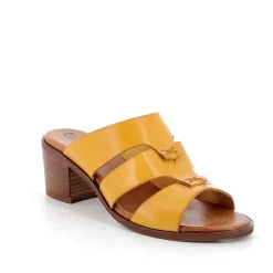 Woman Igi&Co Heeled Shoes-Ocher Women'S Leather Heeled Sandals
