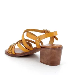 Woman Igi&Co Heeled Shoes-Ocher Women'S Leather Heeled Sandals