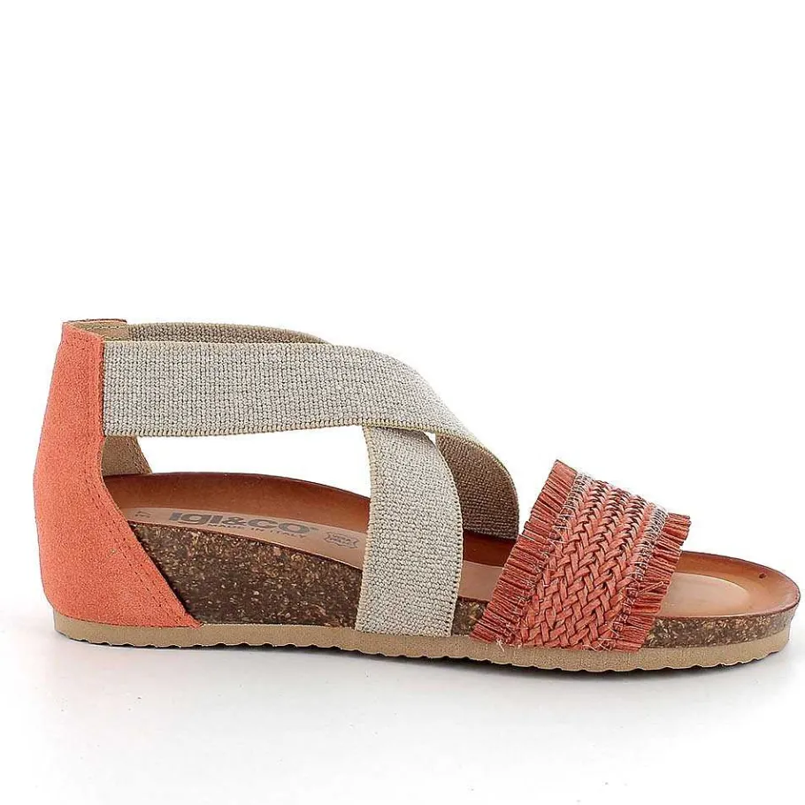 Woman Igi&Co Sandals And Flip Flops-Orange Women'S Leather Sandals