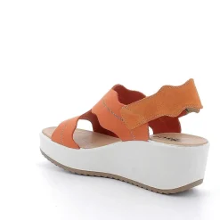 Woman Igi&Co Wedges-Orange Women'S Leather Wedge Sandals