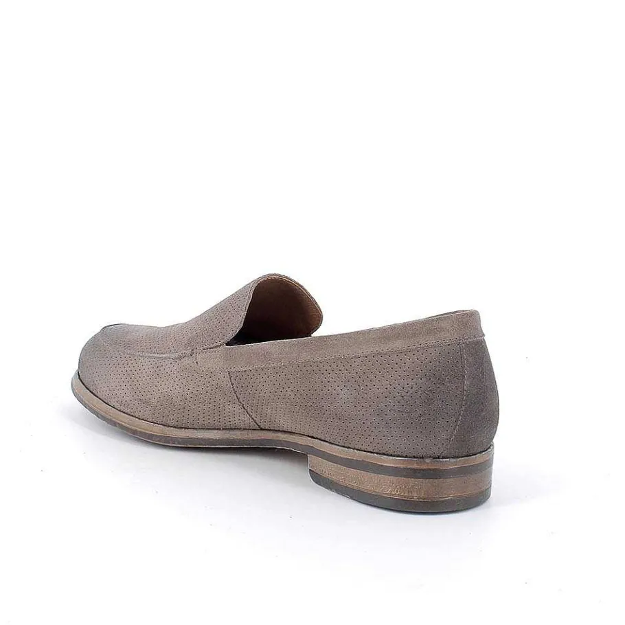 Man Igi&Co Moccasins And Flat Shoes-Pewter Men'S Leather Loafers