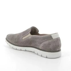 Man Igi&Co Moccasins And Flat Shoes-Pewter Men'S Leather Slip On