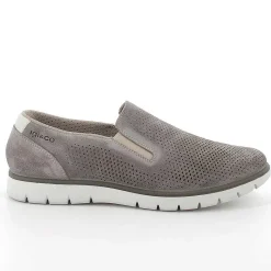 Man Igi&Co Moccasins And Flat Shoes-Pewter Men'S Leather Slip On