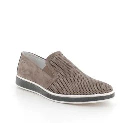 Man Igi&Co Moccasins And Flat Shoes-Pewter Men'S Leather Slip On