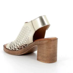 Woman Igi&Co Heeled Shoes-Platinum Women'S Leather Heeled Sandals