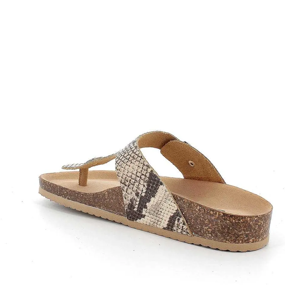 Woman Igi&Co Sandals And Flip Flops-Rock Women'S Leather Flip Flop Sandals