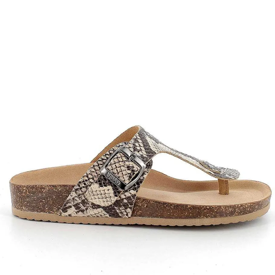 Woman Igi&Co Sandals And Flip Flops-Rock Women'S Leather Flip Flop Sandals