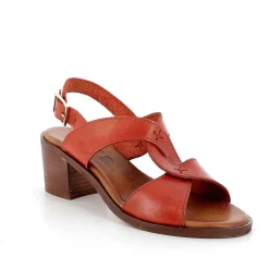 Woman Igi&Co Heeled Shoes-Rust Women'S Leather Heeled Sandals