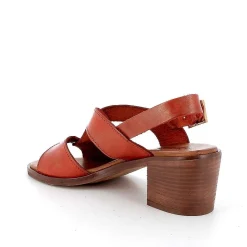 Woman Igi&Co Heeled Shoes-Rust Women'S Leather Heeled Sandals