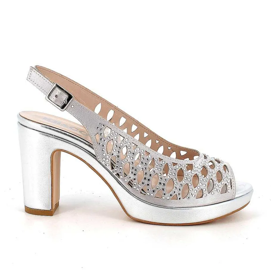 Woman Igi&Co Heeled Shoes-Silver Women'S Heeled And Platform Sandals