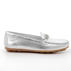 Woman Igi&Co Moccasins And Slip Ons-Silver Women'S Leather Loafers