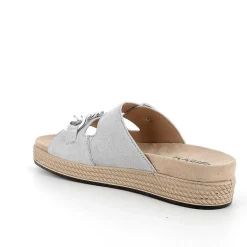 Woman Igi&Co Sandals And Flip Flops-Silver Women'S Leather Sandals