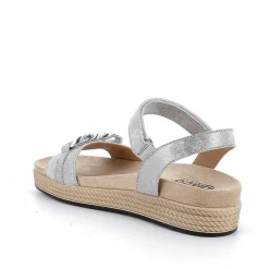 Woman Igi&Co Sandals And Flip Flops-Silver Women'S Leather Sandals