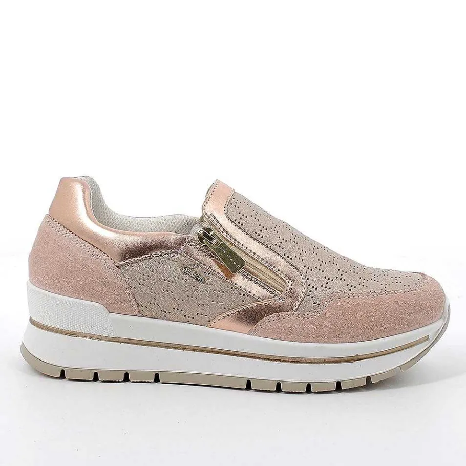 Woman Igi&Co Sneakers-Skin-Champagne Women'S Leather Sneakers