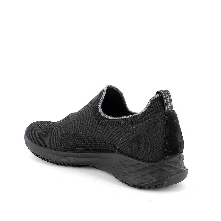 Man Igi&Co Moccasins And Flat Shoes-Slip On Black Men'S Sock