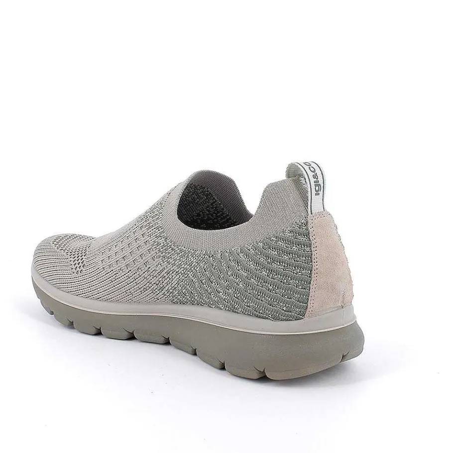 Man Igi&Co Moccasins And Flat Shoes-Slip On Men'S Sock Beige-Military