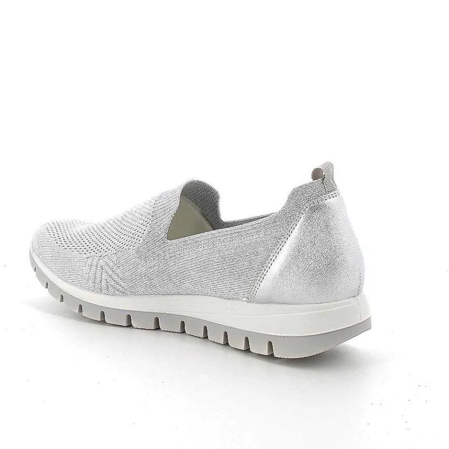 Woman Igi&Co Moccasins And Slip Ons-Slip On Women'S Sock White-Silver