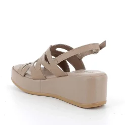 Woman Igi&Co Wedges-Taupe Women'S Leather Wedge Sandals