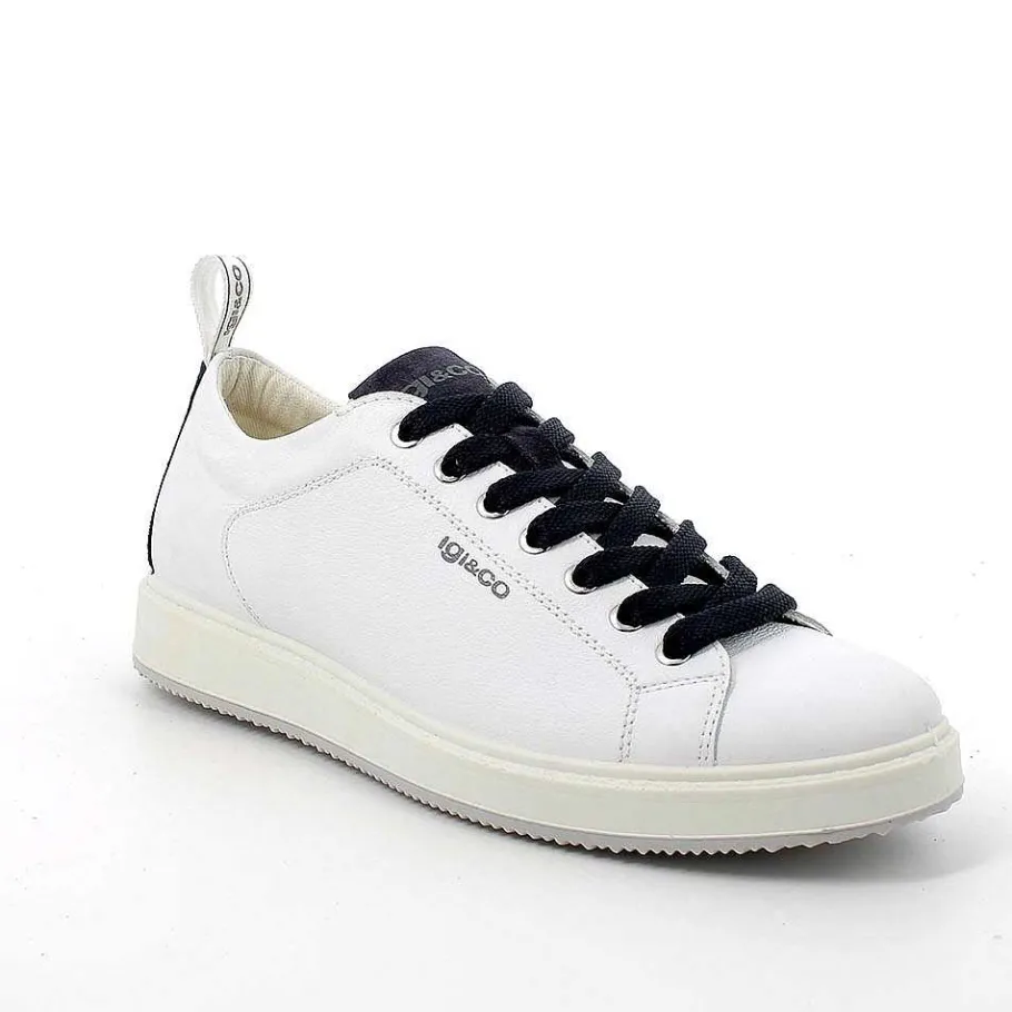 Man Igi&Co Sneakers-White Men'S Leather Sneakers