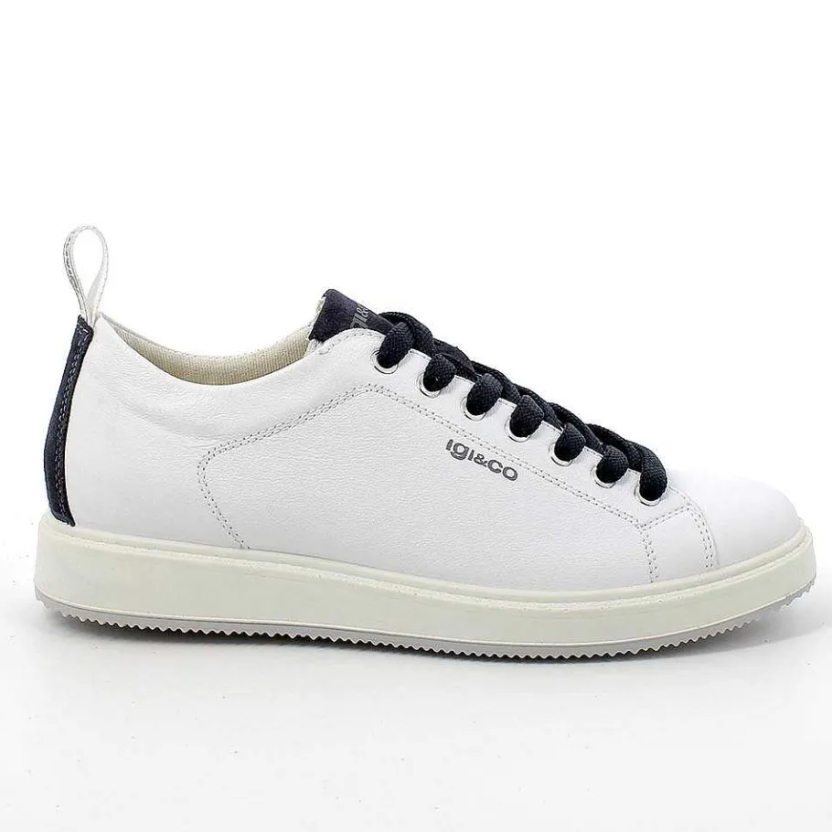 Man Igi&Co Sneakers-White Men'S Leather Sneakers