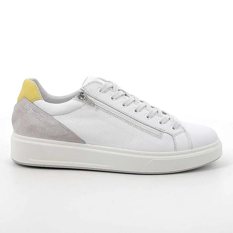 Man Igi&Co Sneakers-White Men'S Leather Sneakers