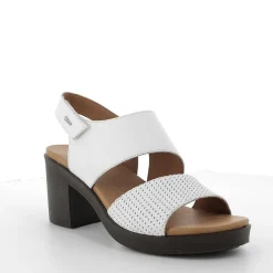 Woman Igi&Co Heeled Shoes-White Women'S Leather Heeled Sandal