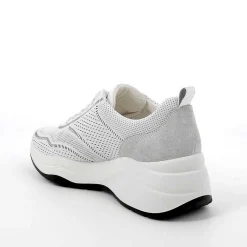 Woman Igi&Co Wedges-White Women'S Leather Wedge Sneakers