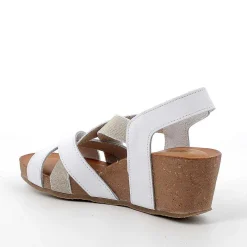 Woman Igi&Co Wedges-White Women'S Leather Wedge Sandals