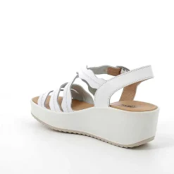 Woman Igi&Co Wedges-White Women'S Leather Wedge Sandals