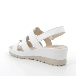 Woman Igi&Co Wedges-White Women'S Leather Wedge Sandals
