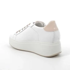 Woman Igi&Co Wedges-White Women'S Leather Wedge Sneakers