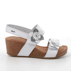 Woman Igi&Co Wedges-White Women'S Leather Wedge Sandals