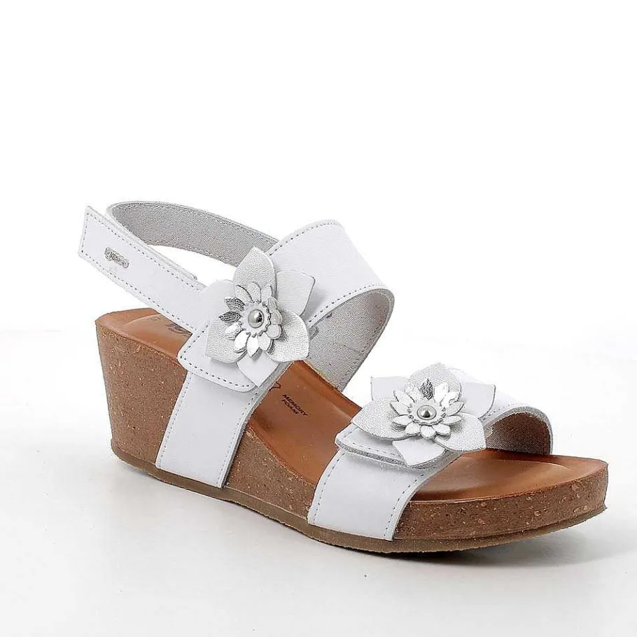 Woman Igi&Co Wedges-White Women'S Leather Wedge Sandals