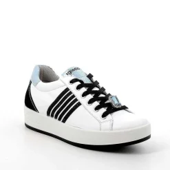 Woman Igi&Co Sneakers-White-Black Women'S Leather Sneakers