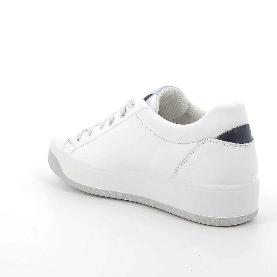 Woman Igi&Co Sneakers-White-Blue Women'S Leather Sneakers