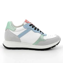 Woman Igi&Co Sneakers-White-Crystal-Light Blue Women'S Leather Sneakers