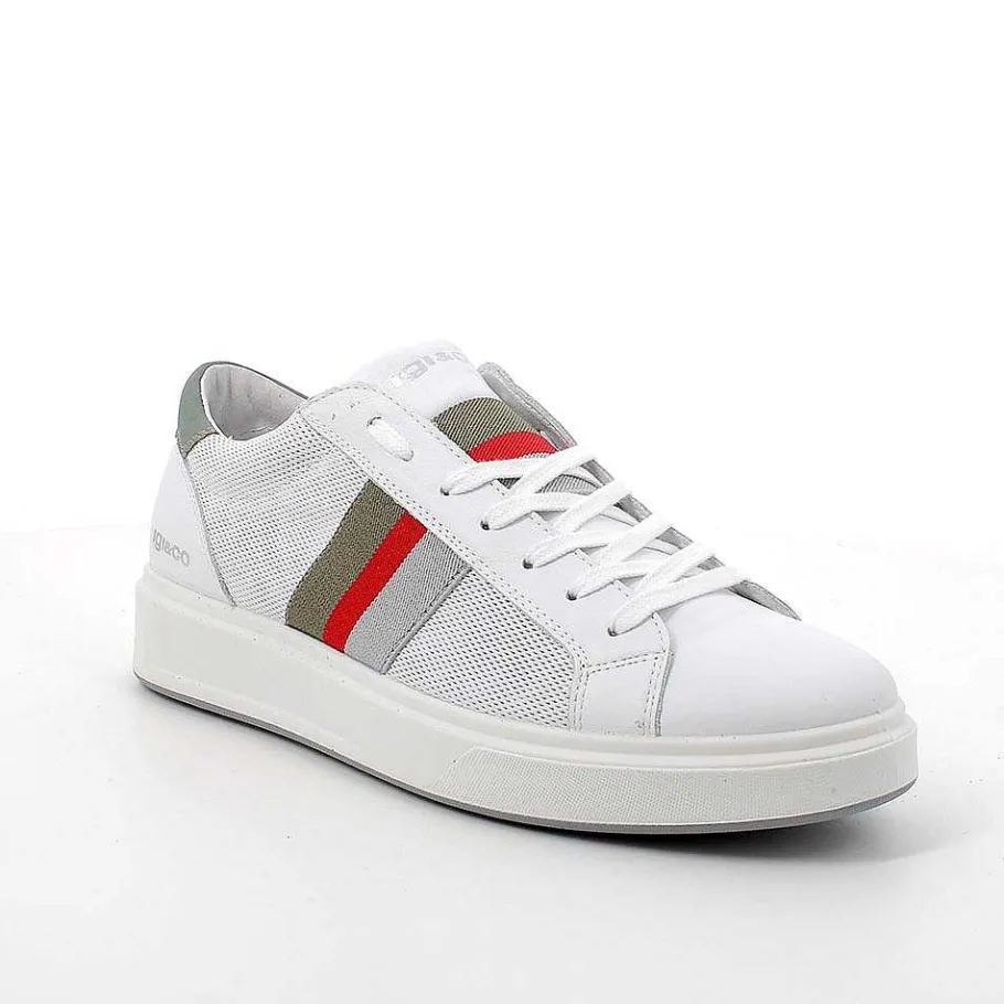 Man Igi&Co Sneakers-White-Sage Men'S Leather Sneakers