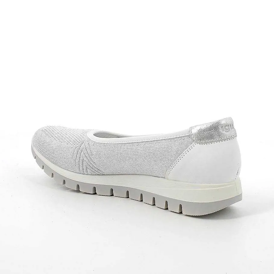 Woman Igi&Co Sneakers-White-Silver Women'S Ballerinas