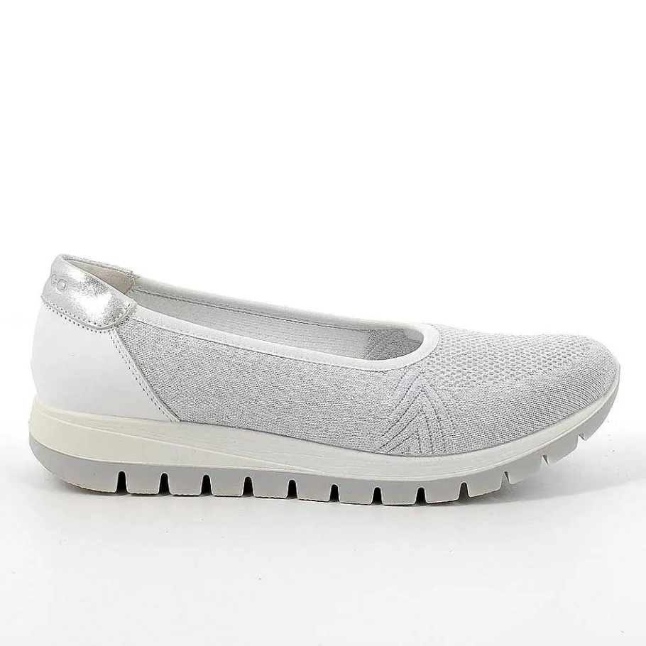 Woman Igi&Co Sneakers-White-Silver Women'S Ballerinas