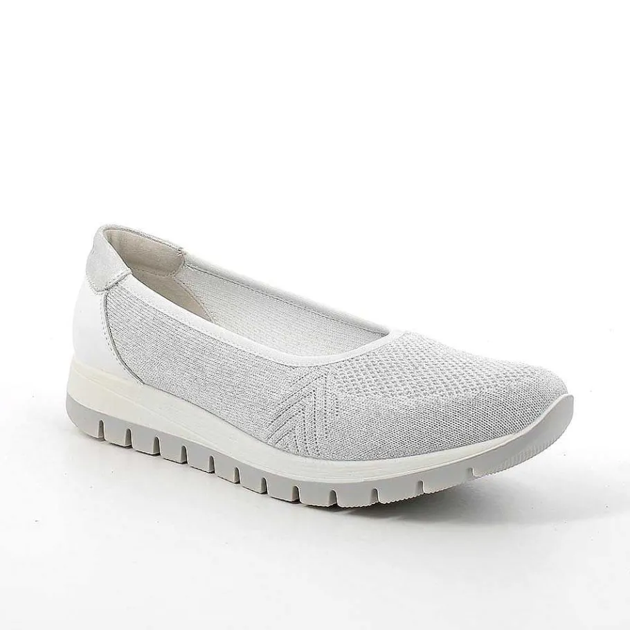 Woman Igi&Co Sneakers-White-Silver Women'S Ballerinas