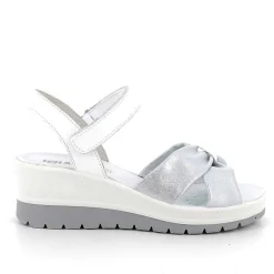 Woman Igi&Co Wedges-White-Silver Women'S Wedge Sandals