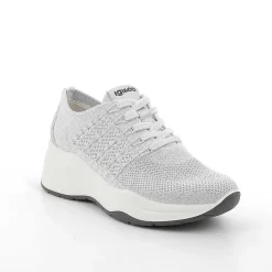 Woman Igi&Co Wedges-White-Silver Women'S Wedge Sneakers