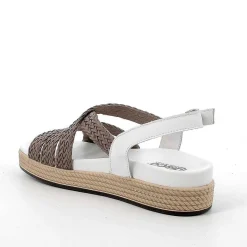 Woman Igi&Co Sandals And Flip Flops-White-Taupe Women'S Leather Sandals