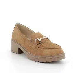 Woman Igi&Co Heeled Shoes-Women'S Leather Heeled Loafers Tan